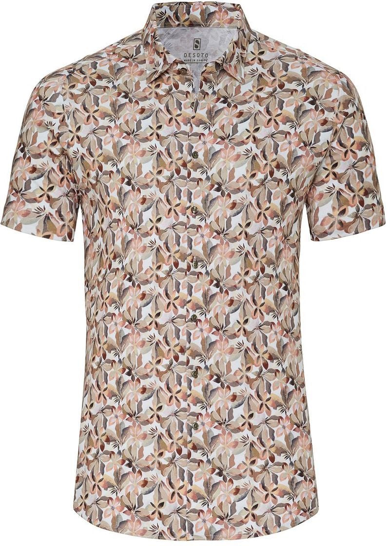 Desoto Short Sleeve Jersey Hemd Druck Beige - Größe M günstig online kaufen