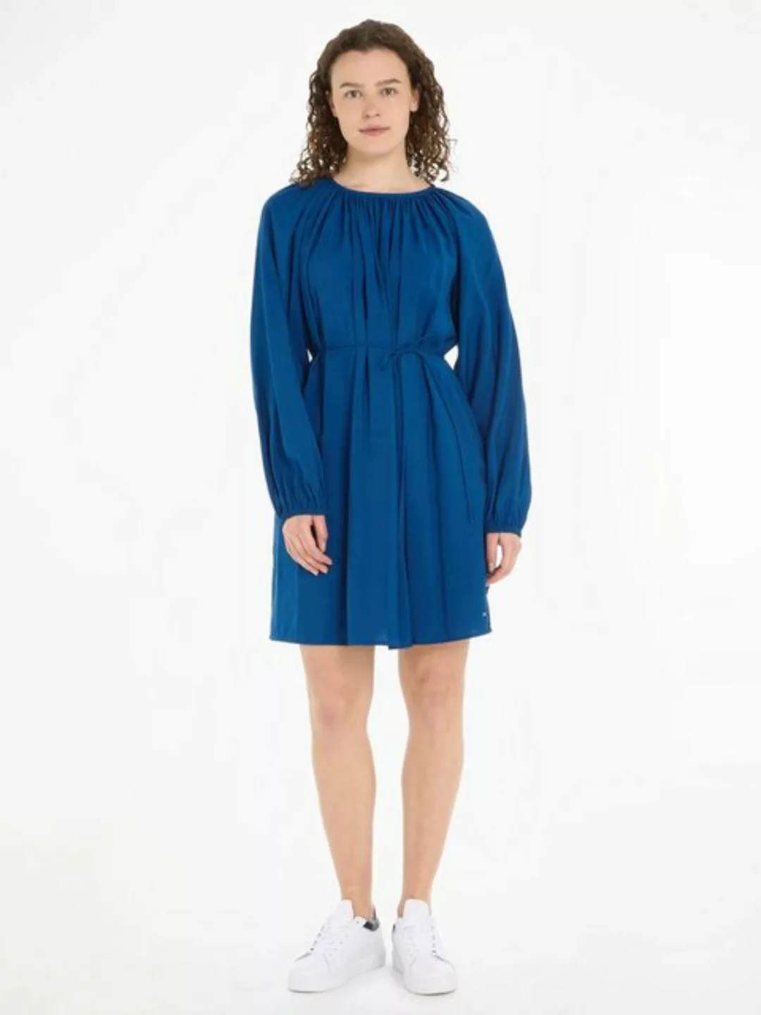 Tommy Hilfiger Blusenkleid TEXTURED MODAL SHORT DRESS mit Taillenbund günstig online kaufen