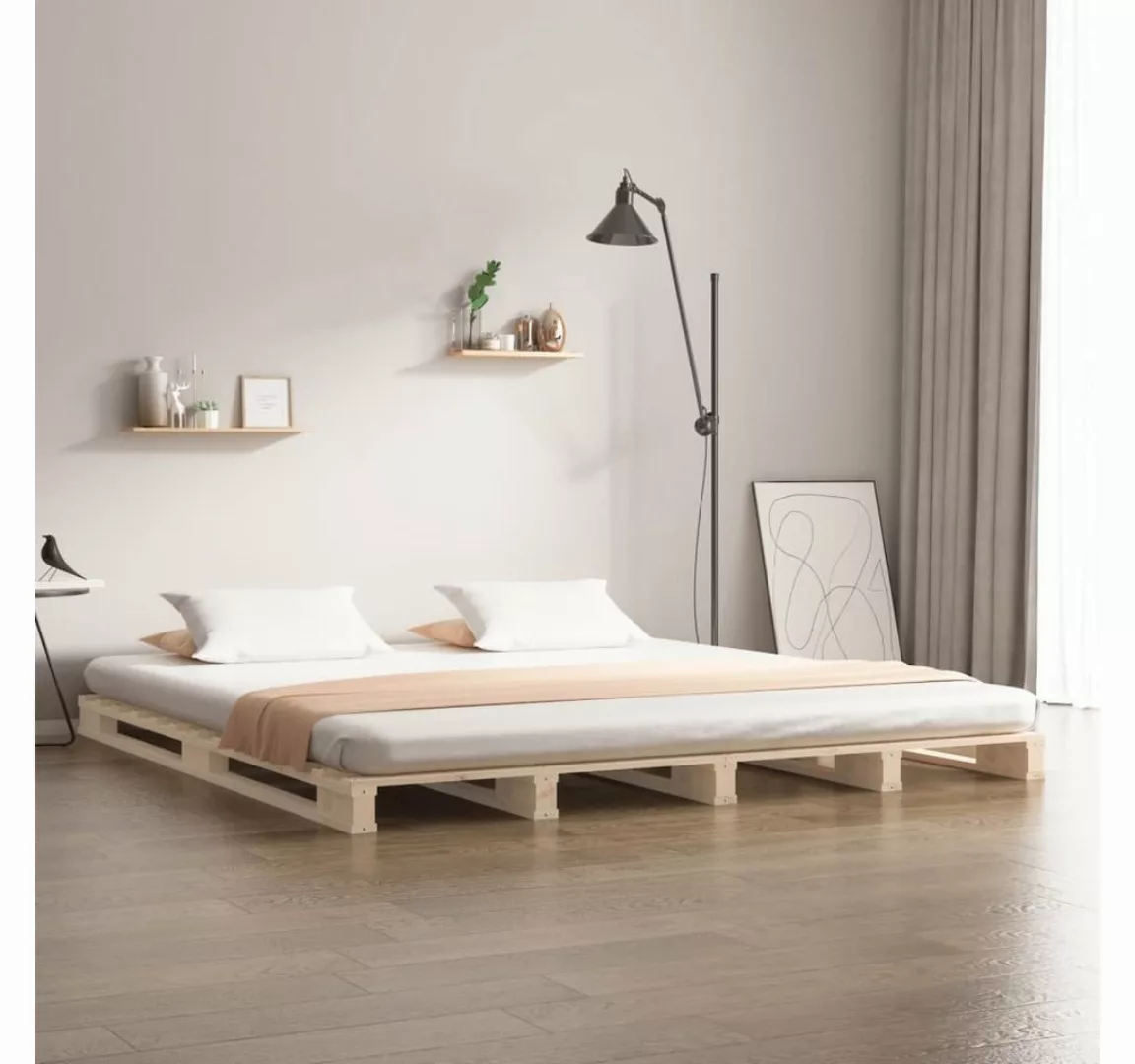 furnicato Bett Palettenbett 160x200 cm Massivholz Kiefer (1-tlg) günstig online kaufen