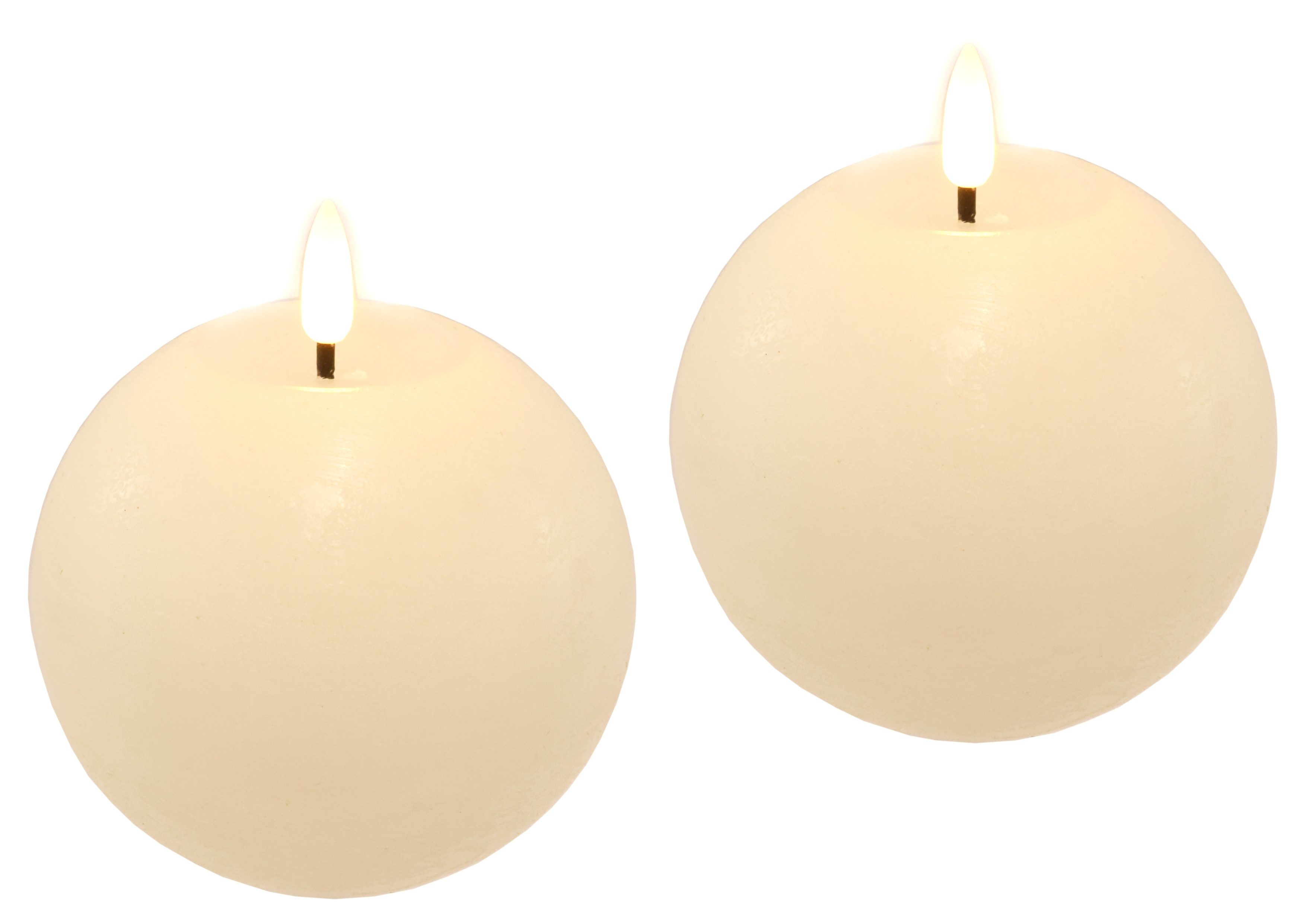 I.GE.A. LED-Kerze »LED Echtwachskerze 2er Set«, Mit Timer Flackernd Stumpen günstig online kaufen
