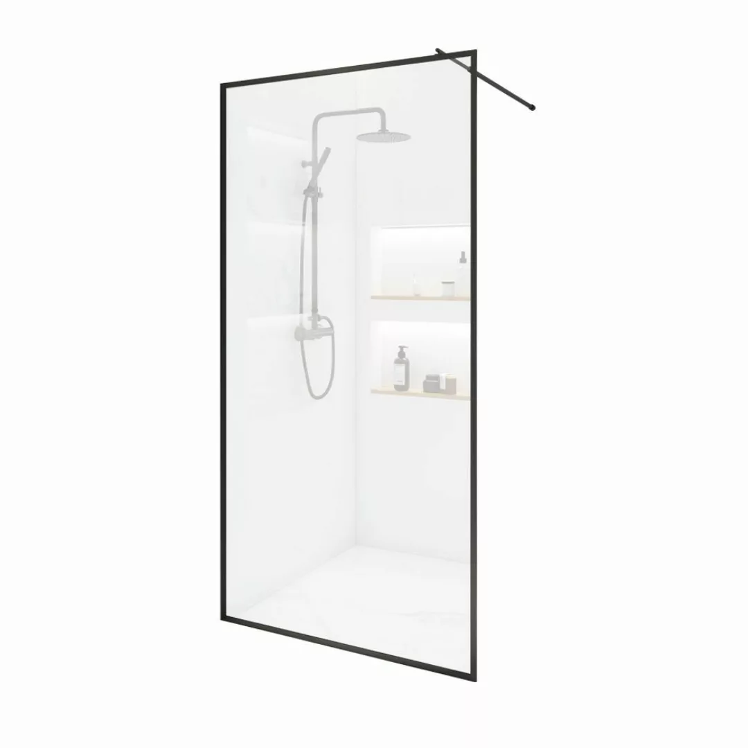 HOME DELUXE Duschwand Duschabtrennung BAKI Schwarzer günstig online kaufen
