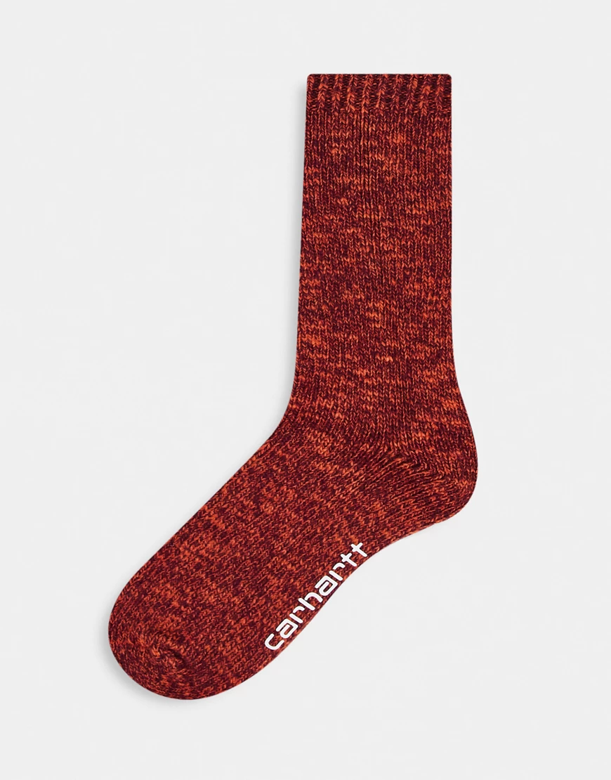 Carhartt WIP – Ascott – Gewebte Socken in Rot meliert günstig online kaufen