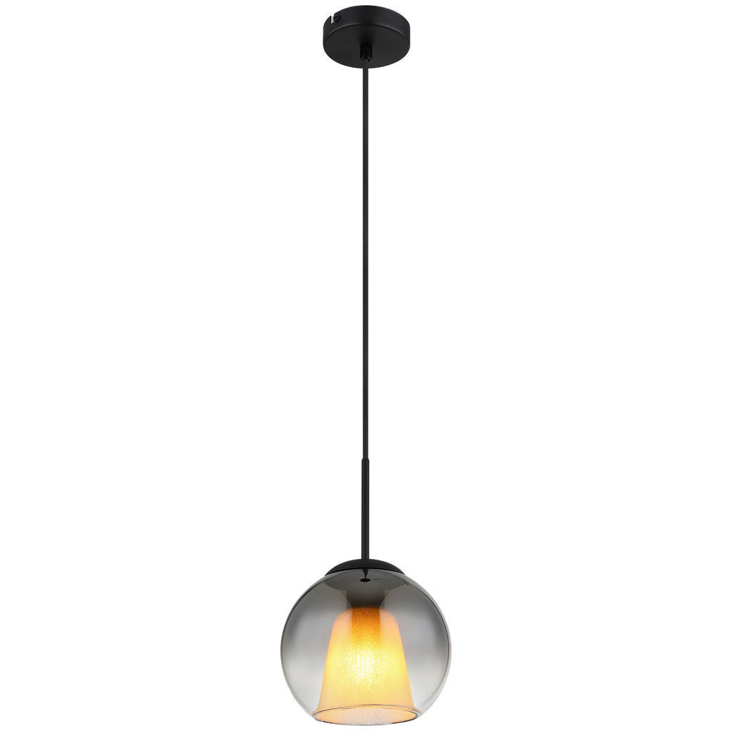 GLOBO Pendelleuchte BARRY 15749H Rauch schwarz Metall H/D: ca. 120x20 cm E2 günstig online kaufen