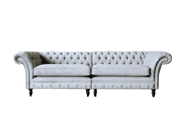 JVmoebel Chesterfield-Sofa Sofa Couch Stoff Polster Sofas Grau Wohnzimmer D günstig online kaufen