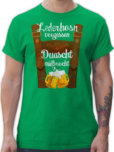 Shirtracer T-Shirt Lederhosn vergessen Duascht midbrocht Mode für Oktoberfe günstig online kaufen