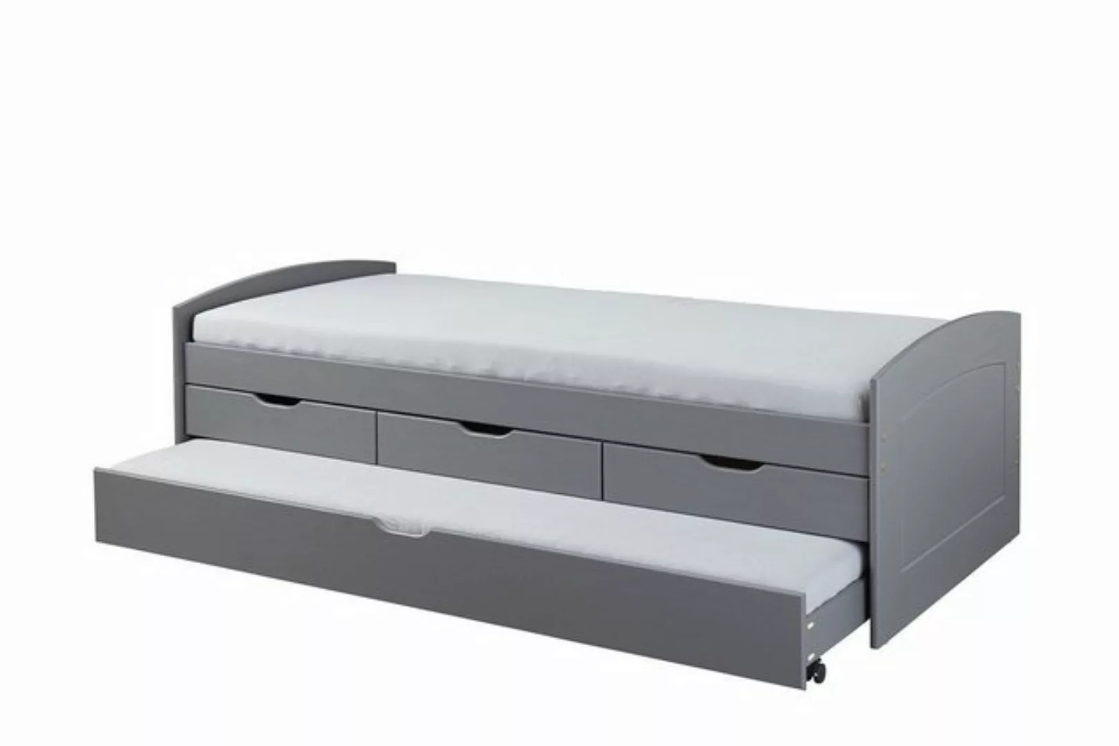 Inter Link Funktionsbett Rieka, aus Massivholz, 2 Liegeflächen 90x200, grau günstig online kaufen