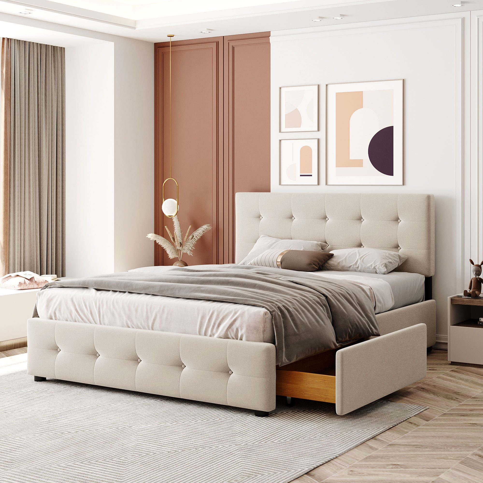 STILVORA Polsterbett 140×200 Bettgestell mit Stauraum&Lattenrost,Jugendbett günstig online kaufen