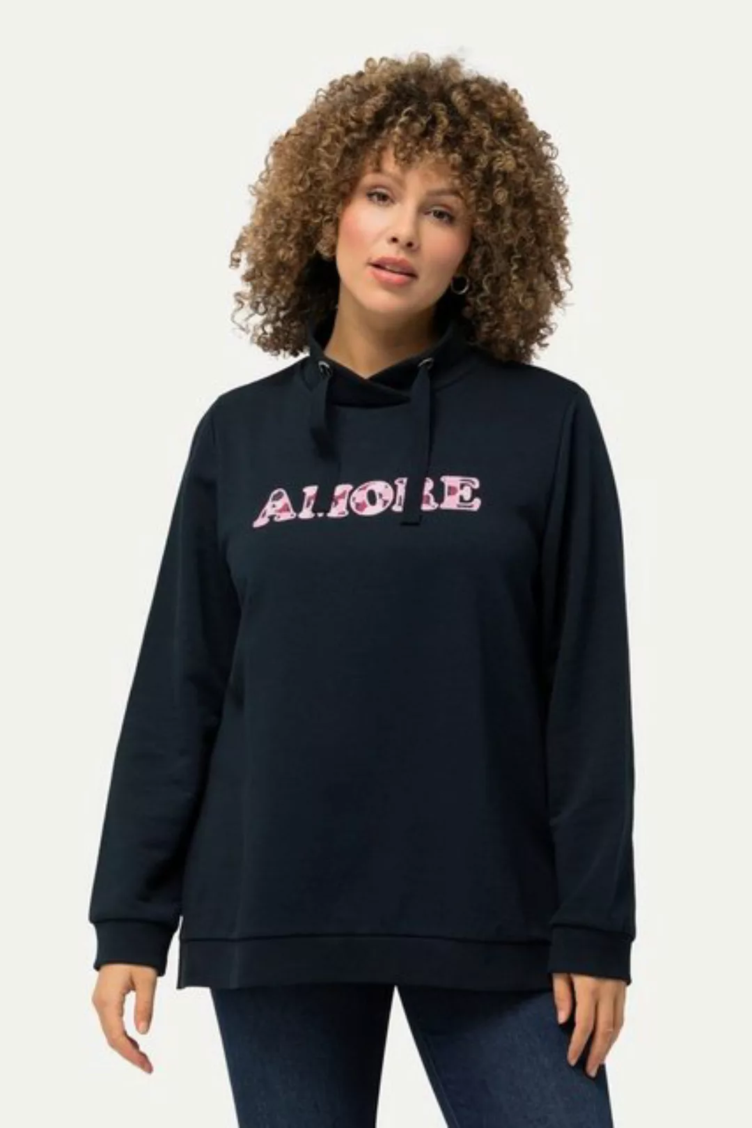 Ulla Popken Sweatshirt Sweater Amore Classic Stehkragen Langarm günstig online kaufen