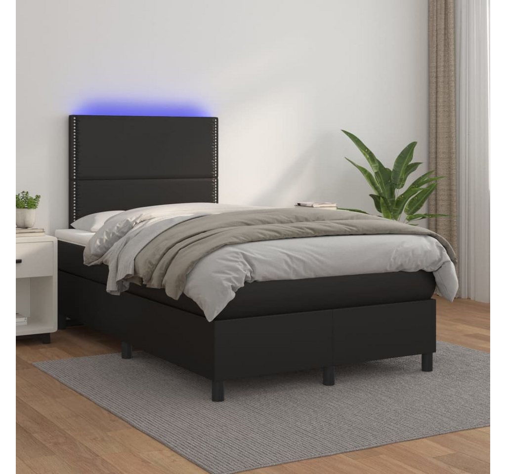 vidaXL Boxspringbett Boxspringbett mit Matratze & LED Kunstleder (120 x 200 günstig online kaufen