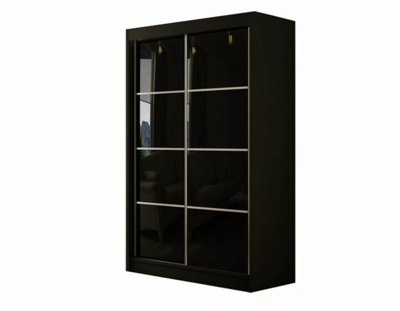 Beautysofa Kleiderschrank Pol III (Weiß / Schwarz) in den Breiten 120, 150 günstig online kaufen