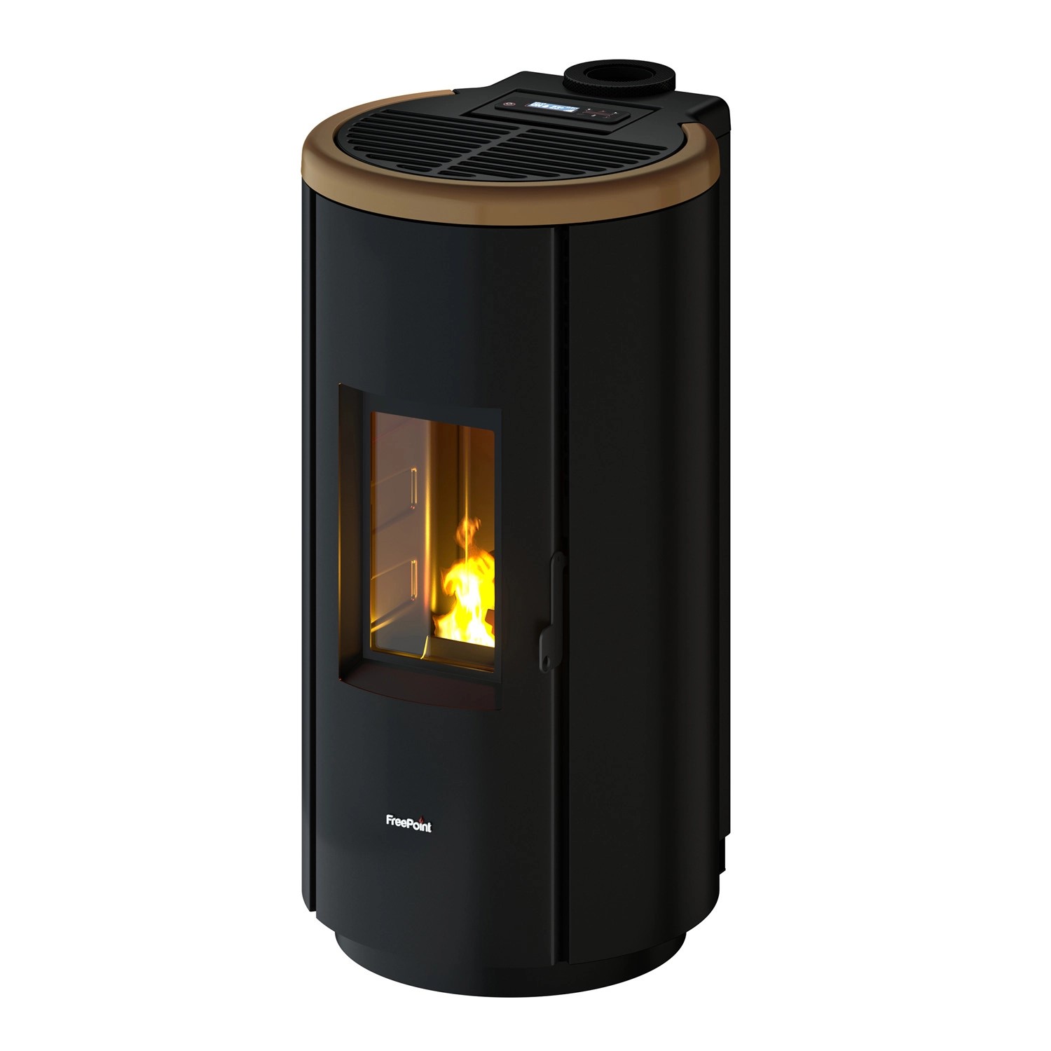 Freepoint Pelletofen Chrome 7 Stahl Dark Gold 2,5-7 kW EEK: A+ günstig online kaufen