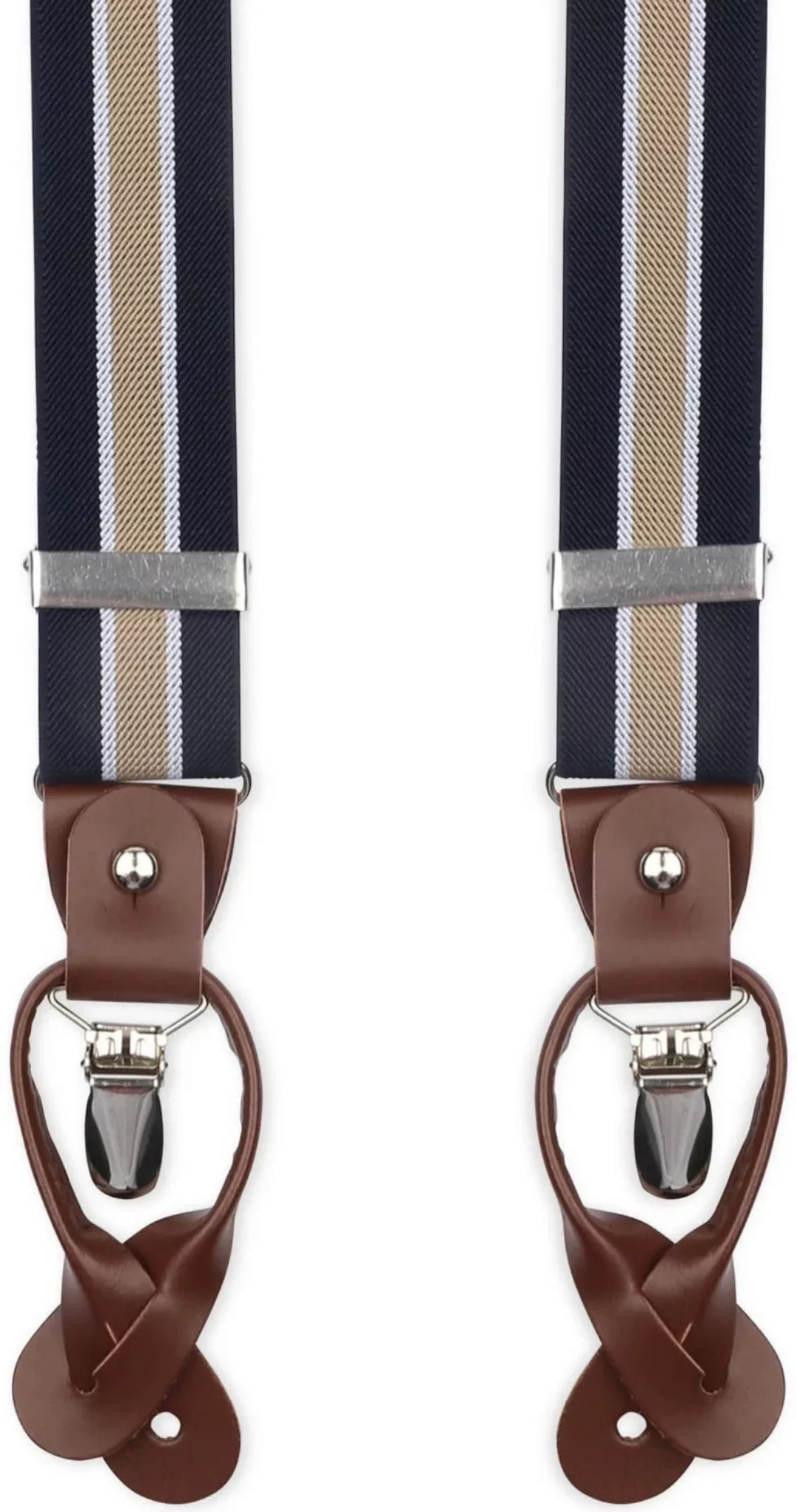 Suitable Luxe Hosenträger Navy Streifen Beige - günstig online kaufen