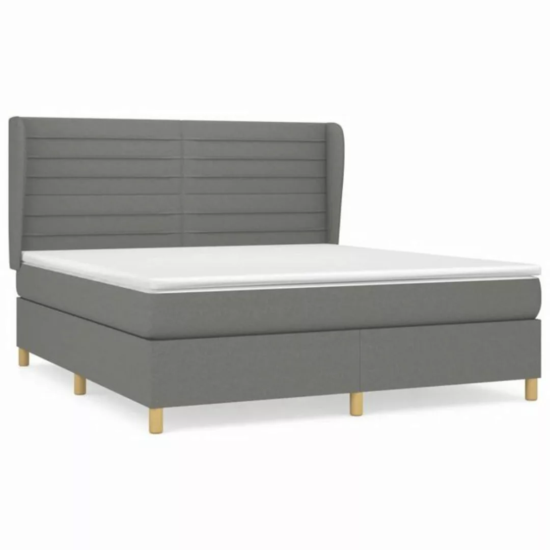 vidaXL Boxspringbett Boxspringbett mit Matratze Dunkelgrau 160x200 cm Stoff günstig online kaufen