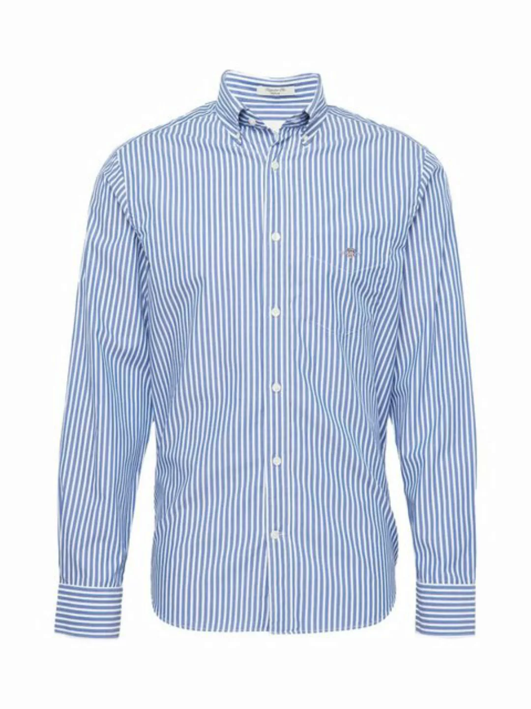 Gant Langarmhemd REG POPLIN GINGHAM SHIRT mit Logostickerei auf der Brust günstig online kaufen