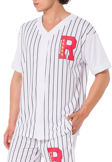 RedBridge T-Shirt Baseball-Shirt mit Knopfleiste und Streifen Sportliches O günstig online kaufen