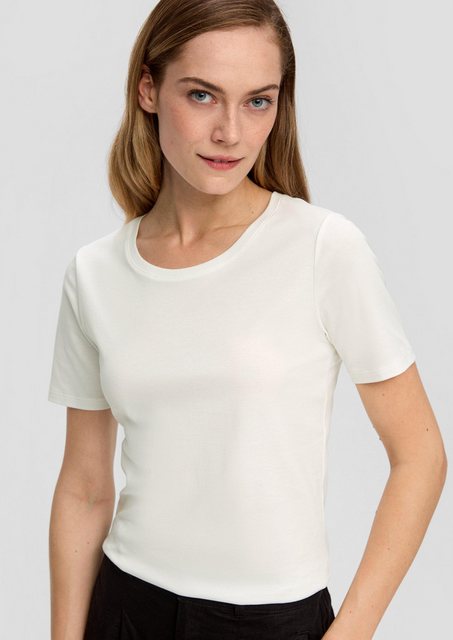 s.Oliver Kurzarmshirt Basic-Shirt aus reiner Baumwolle günstig online kaufen