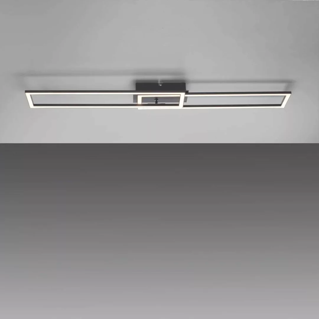 LED Deckenleuchte Iven in Schwarz 2x 18W 4150lm günstig online kaufen