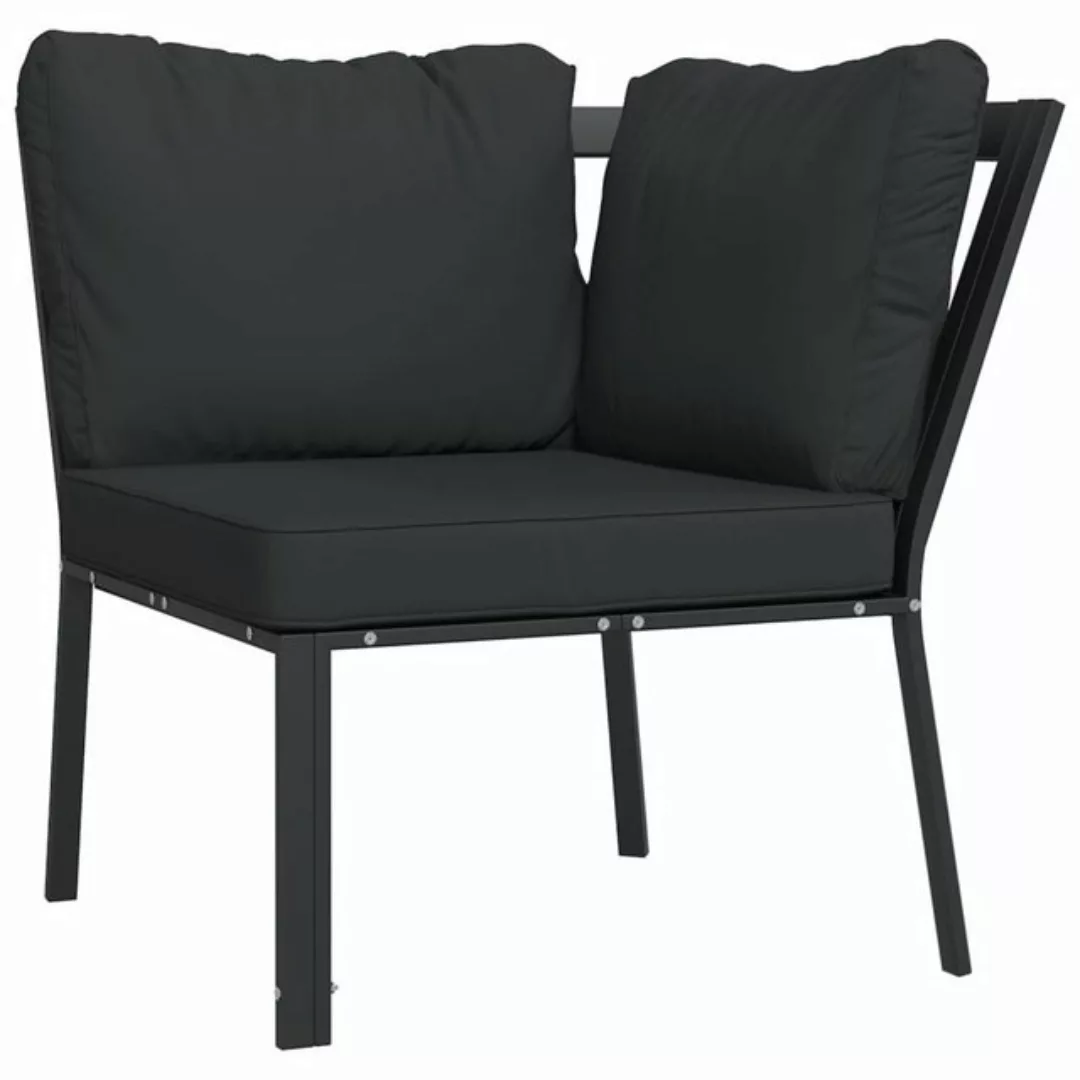 vidaXL Loungesofa Gartenstuhl mit Grauen Kissen 76x76x79 cm Stahl, 2 Teile günstig online kaufen