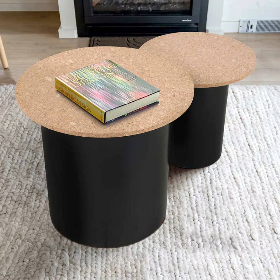Wohnzimmer Tische aus Kork und MDF runder Tischplatte (zweiteilig) günstig online kaufen