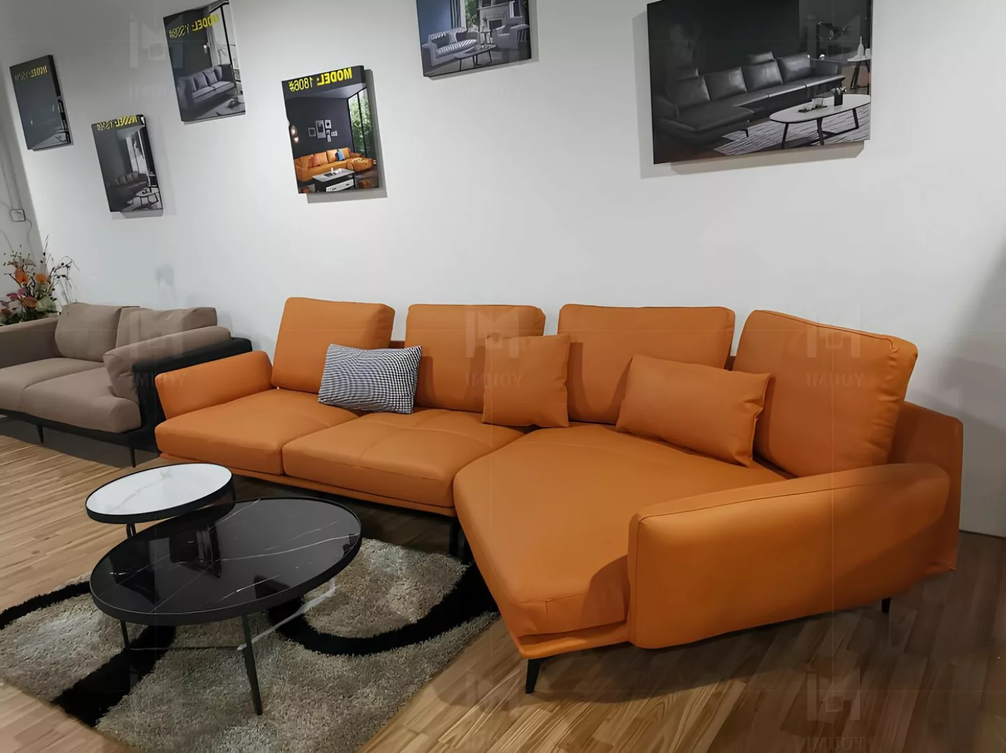 Xlmoebel Ecksofa Wohnlandschaft Orange in L-Form Ecksofa Couch Polster Ecke günstig online kaufen