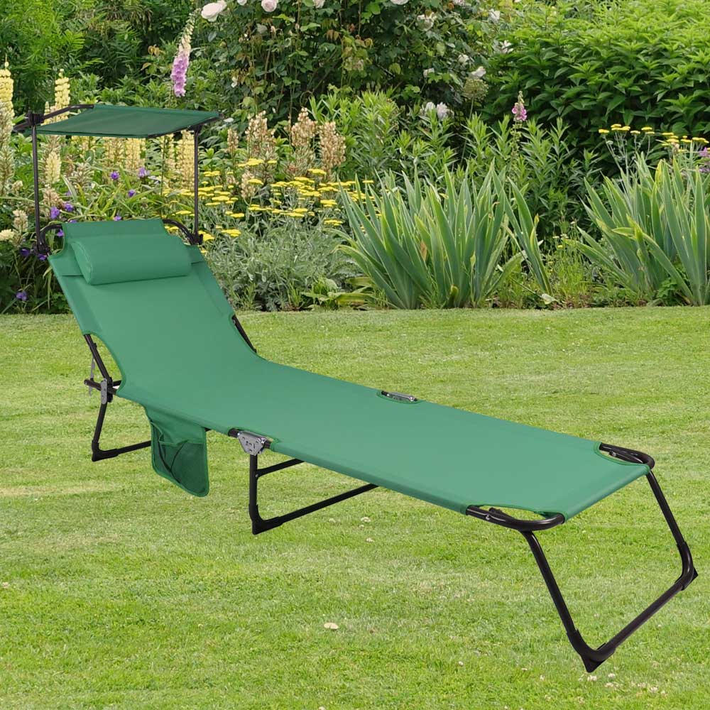 Relax Gartenliege mit Untergestell aus Metall 185 cm tief günstig online kaufen
