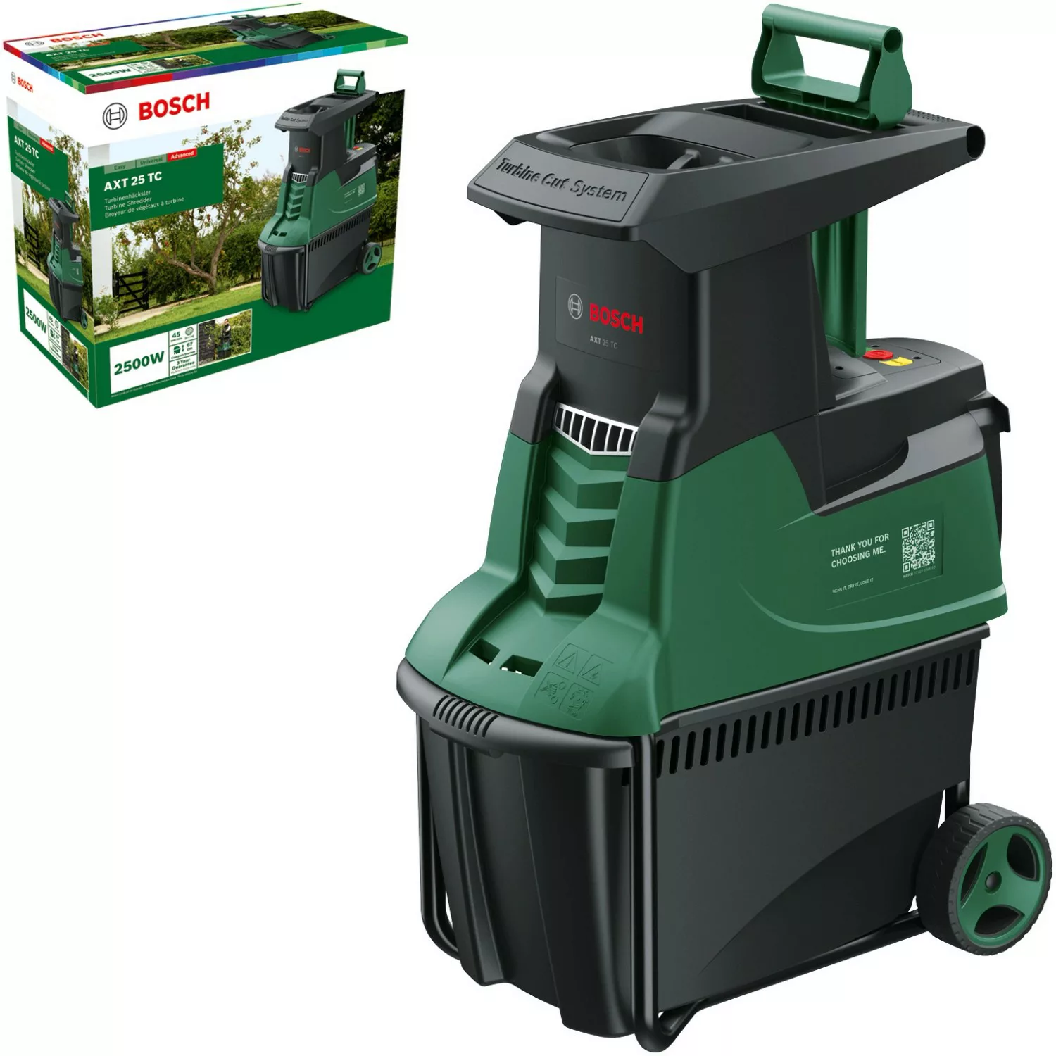 Bosch Gartenhäksler AXT 25 TC mit Turbinen-Schnitt-System günstig online kaufen