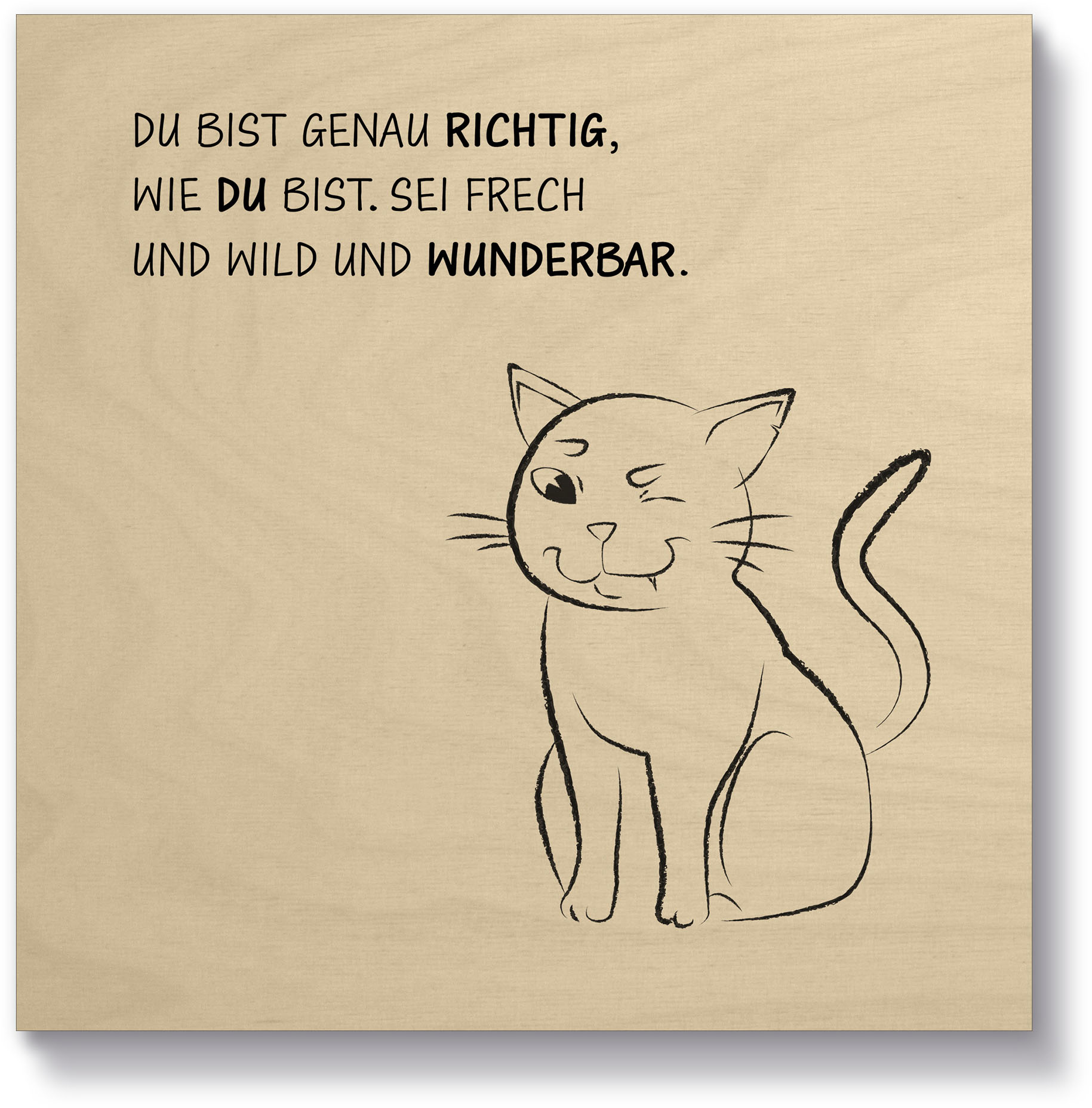 Artland Holzbild "Katze", Sprüche & Texte, (1 St.) günstig online kaufen