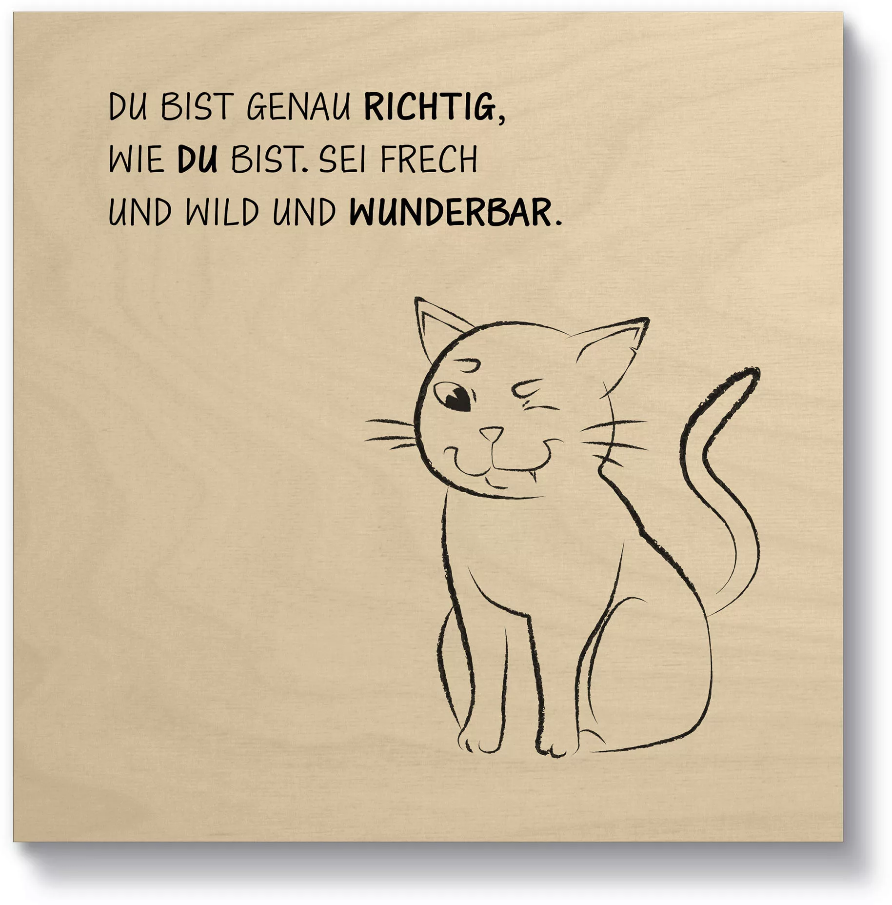 Artland Holzbild "Katze", Sprüche & Texte, (1 St.) günstig online kaufen