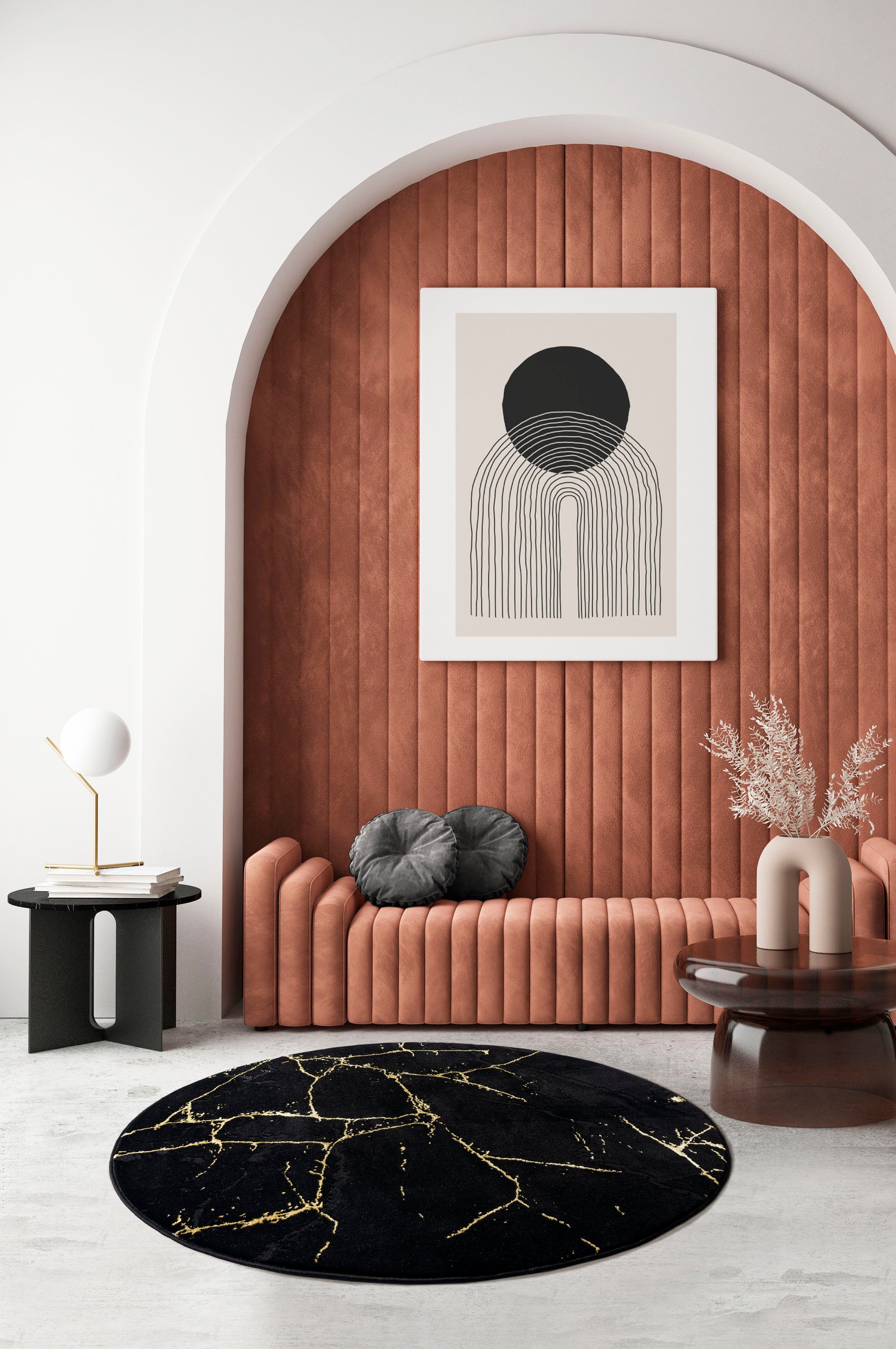 my home Teppich Juliet, rund, Höhe: günstig online kaufen