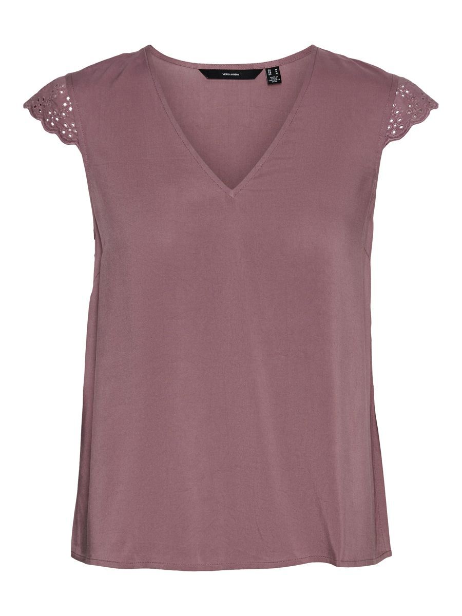 VERO MODA Spitzen- Bluse Ohne Ärmel Damen Violett günstig online kaufen