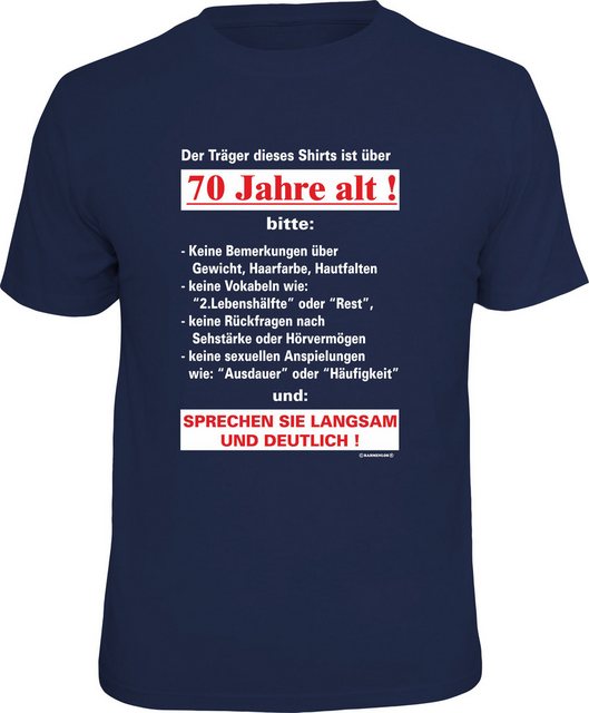 RAHMENLOS® T-Shirt Träger ist über 70 Jahre alt, sprechen Sie langsam... günstig online kaufen