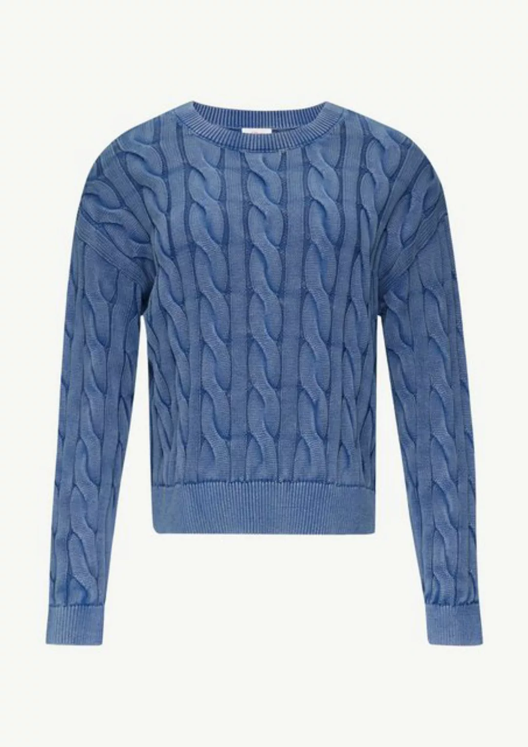 s.Oliver Strickpullover Pullover mit Zopfstrickmuster und Garment Dye Wasch günstig online kaufen