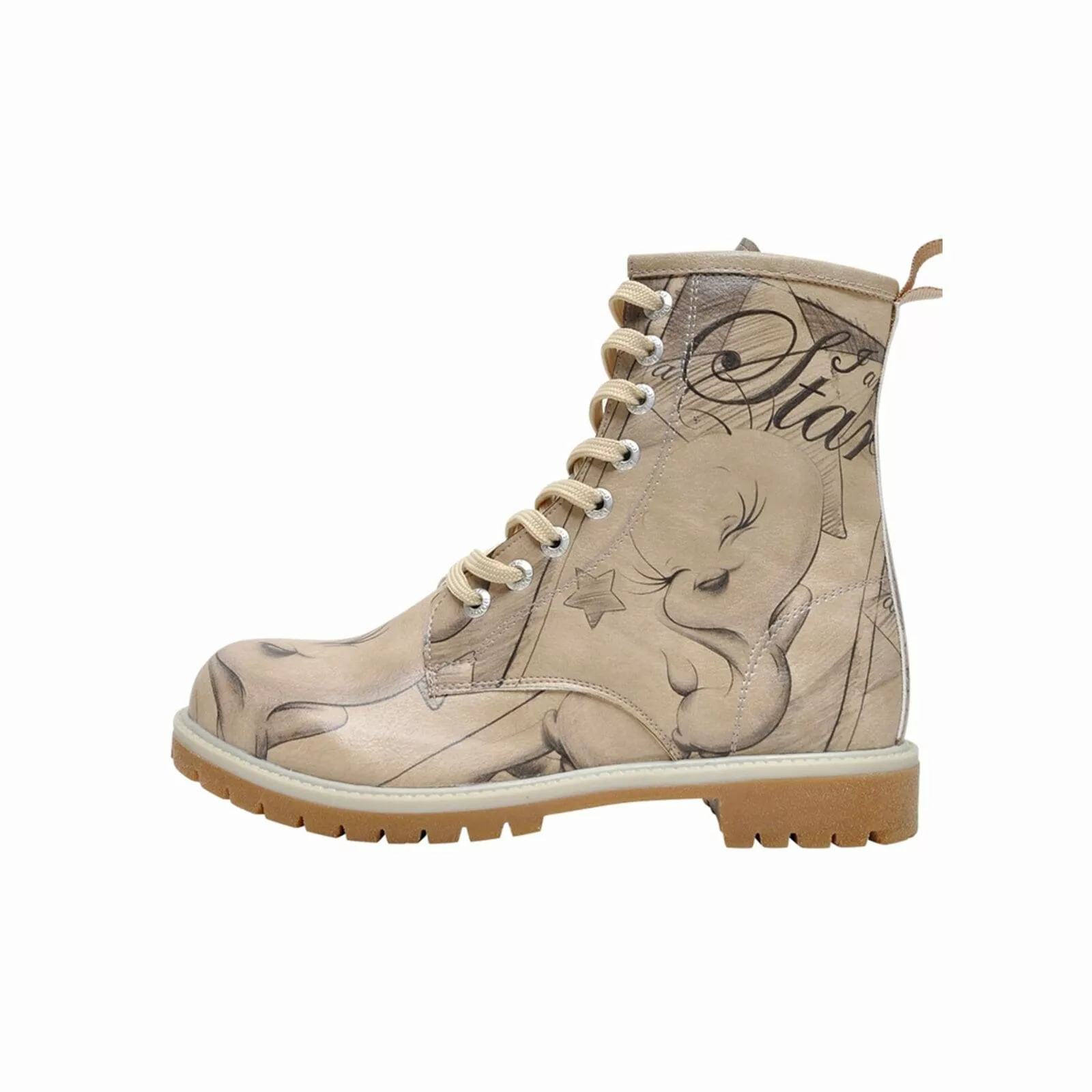 DOGO Schnürboots "Damen Wb Long Boots Tweety With Roses 36 Farbig Vegan Dam günstig online kaufen