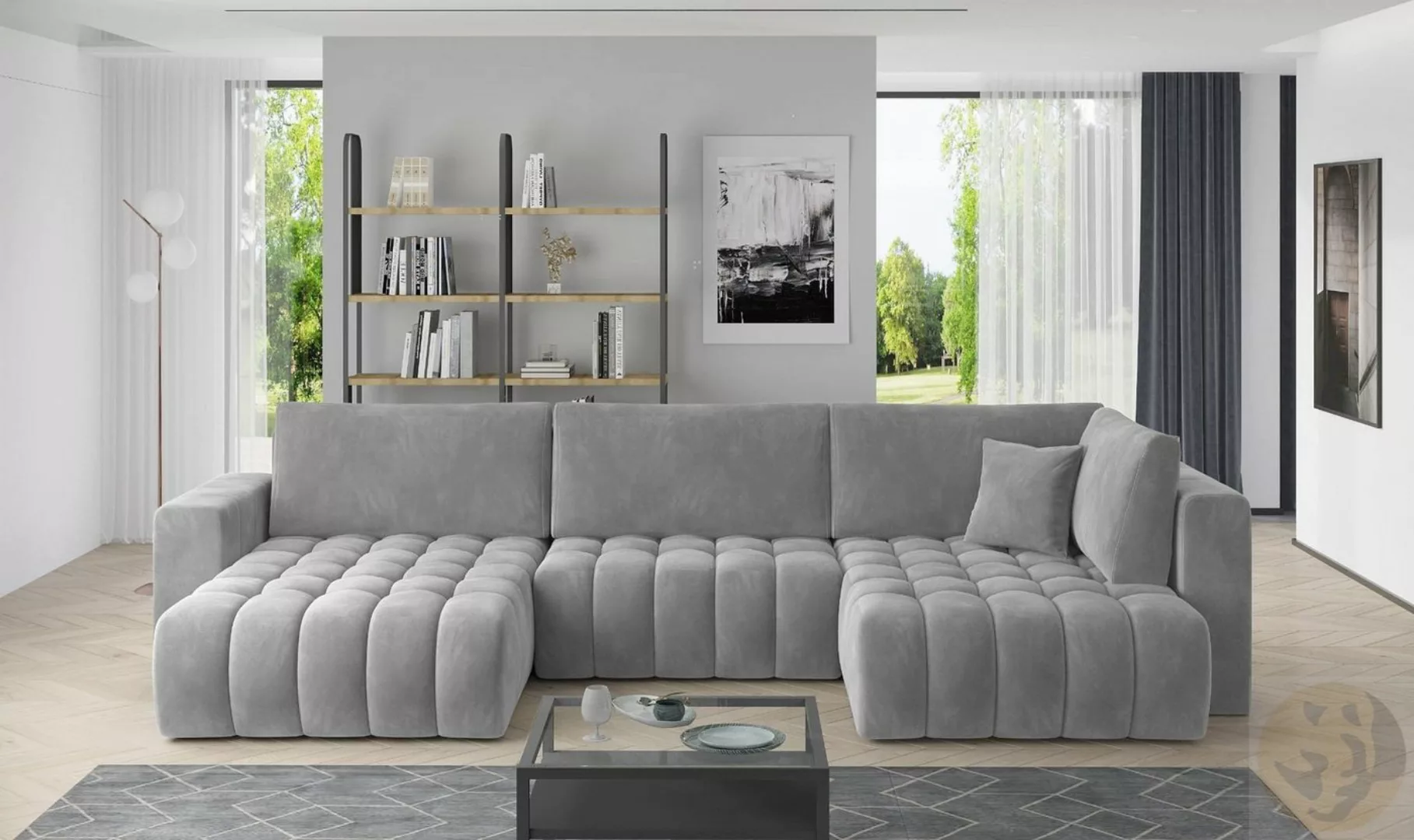 Friderik-EU Ecksofa BONITO Große ausziehbare gepolsterte Couch mit Bettkast günstig online kaufen