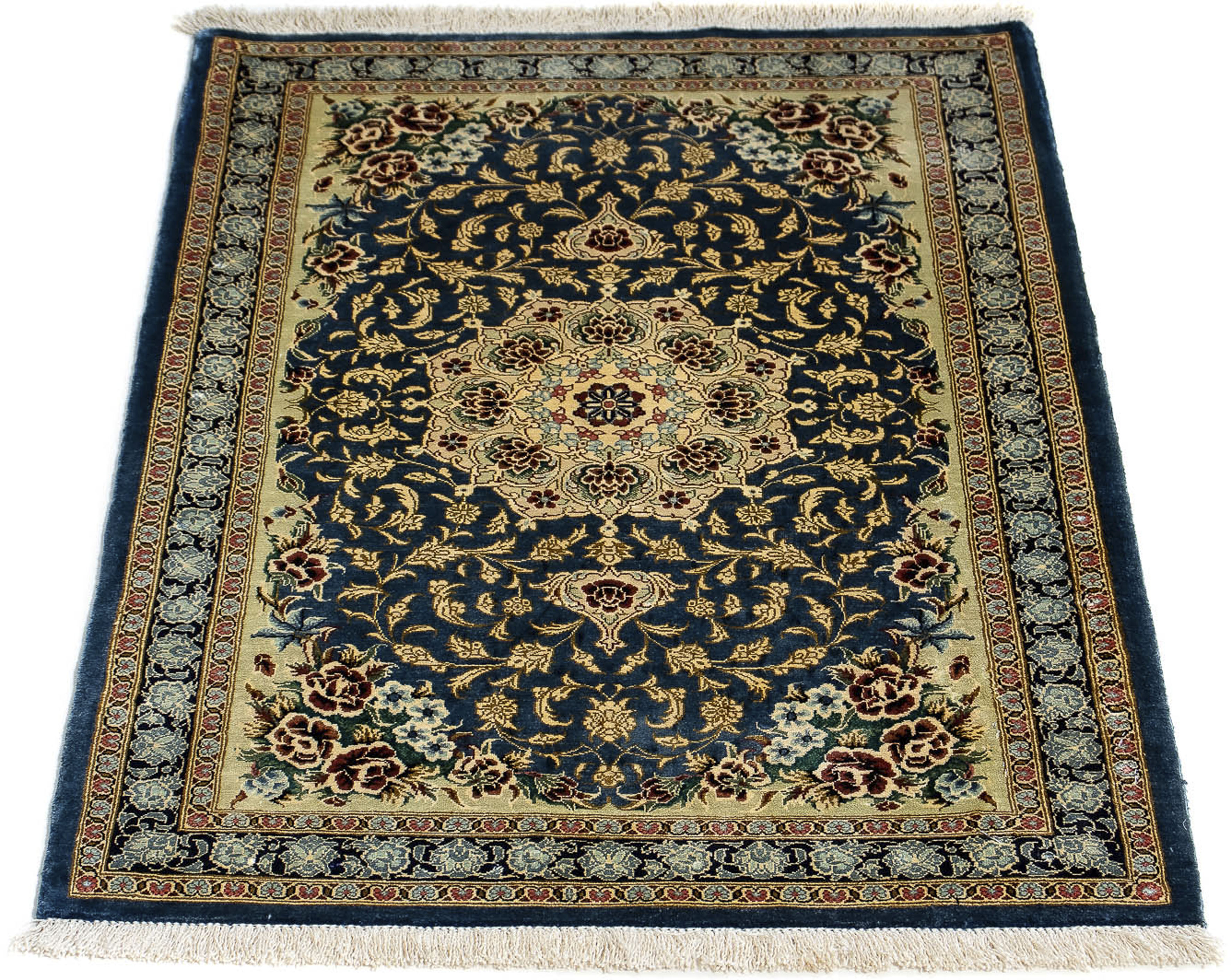 morgenland Orientteppich »Perser - Ghom - 86 x 58 cm - blau«, rechteckig, W günstig online kaufen