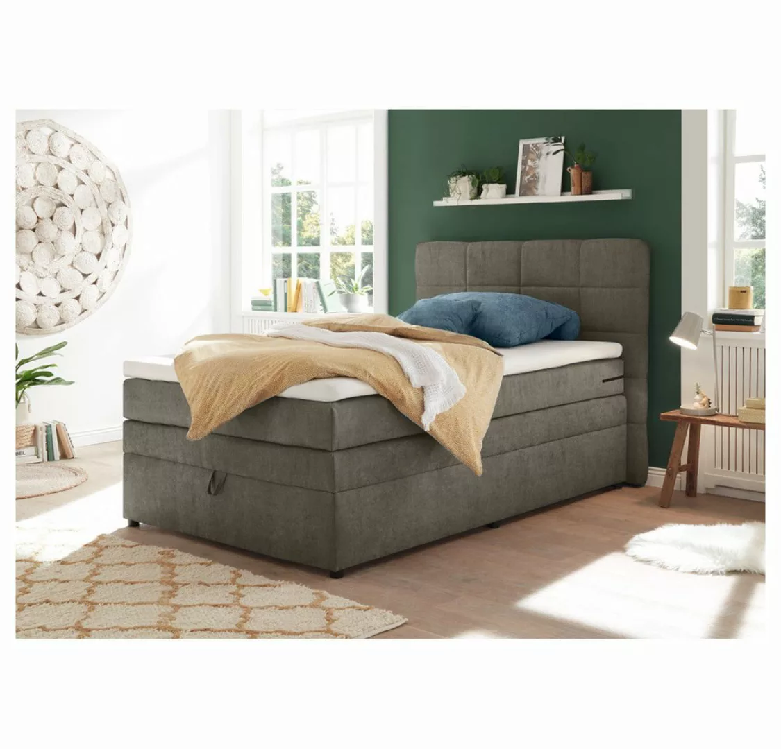 Lomadox Boxspringbett TEREZIN-09, Jugendbett, 120x200, mit Bettkasten, Härt günstig online kaufen