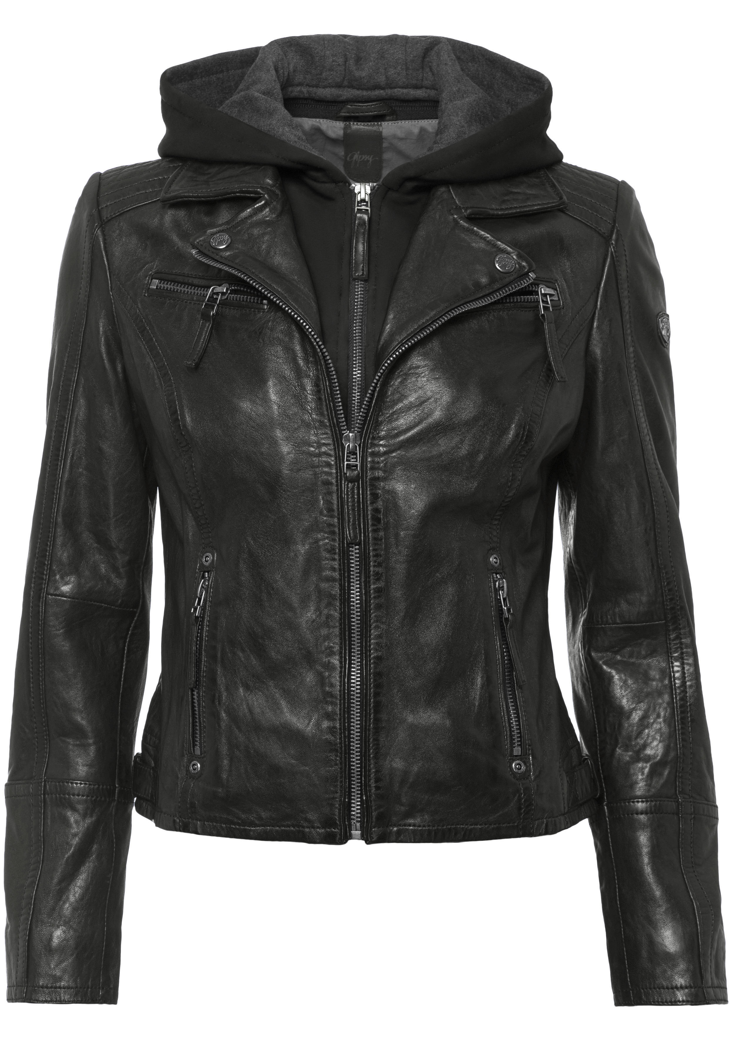 Mauritius Lederjacke Nola2 coole Biker mit Turndown Kragen & herausnehmbare günstig online kaufen