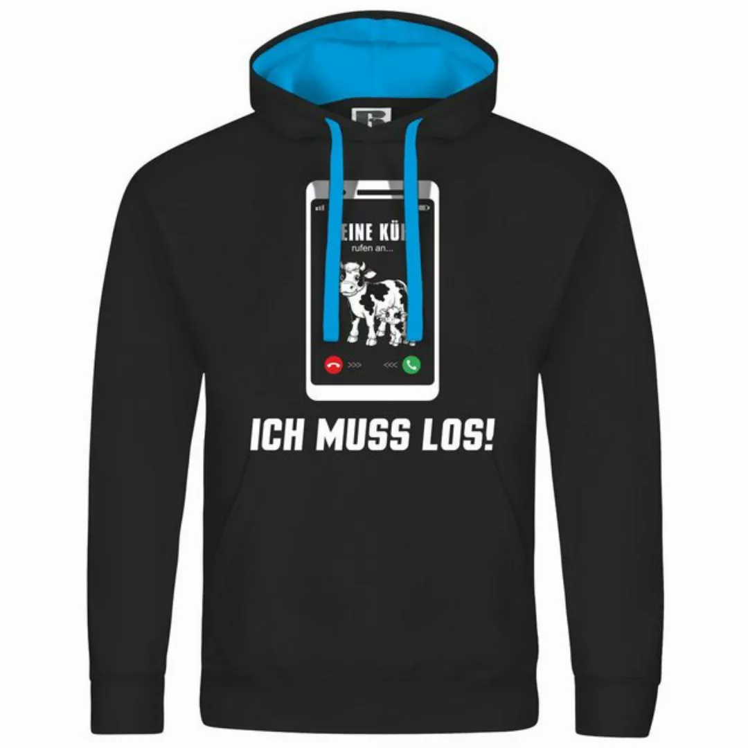 deinshirt Kapuzenpullover Herren Kapuzenpullover Meine Kühe rufen an Mit Pr günstig online kaufen