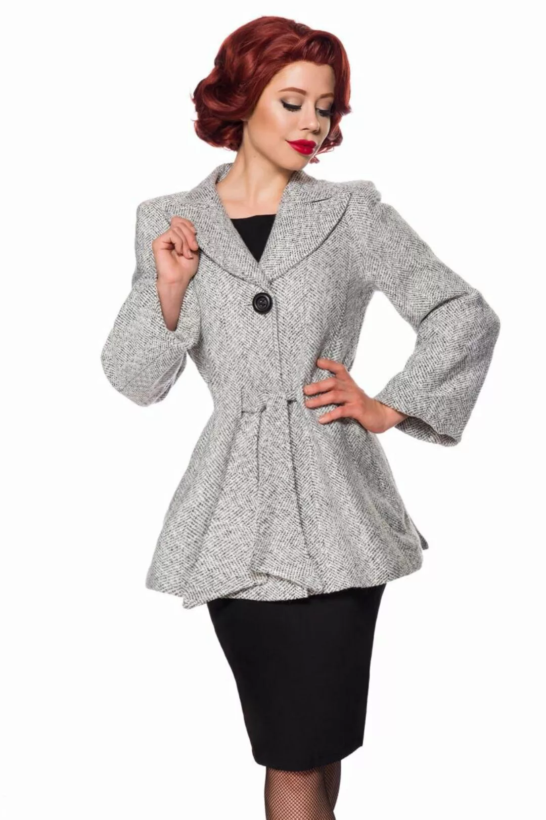 Vintage Premium Blazer-Jacke mit Gürtel günstig online kaufen