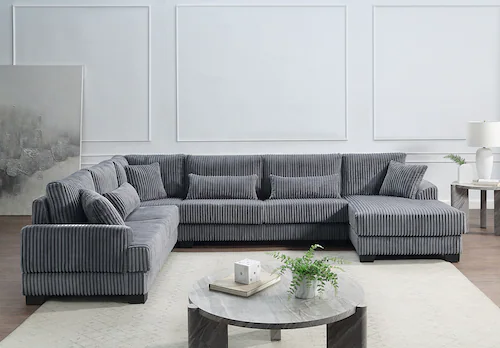 ATLANTIC home collection Wohnlandschaft, weicher XXL-Cordbezug, inklusive 6 günstig online kaufen