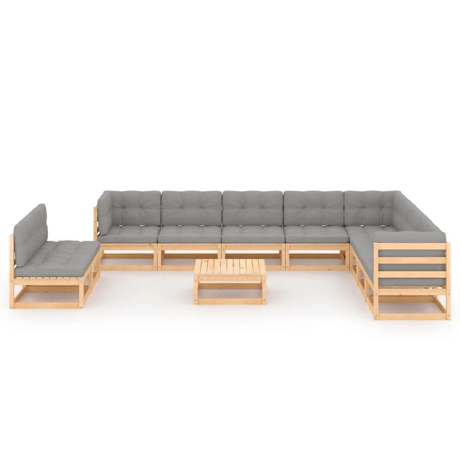 11-tlg. Garten-lounge-set Mit Kissen Kiefer Massivholz günstig online kaufen