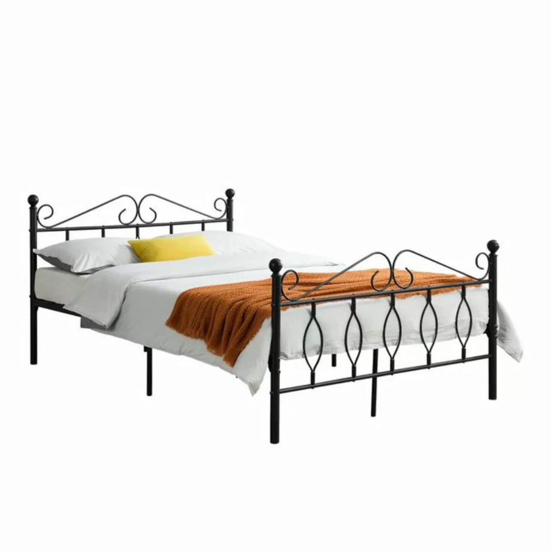 en.casa Metallbett, »Apolda« Metallbett mit Lattenrost schwarz 140x200 cm günstig online kaufen