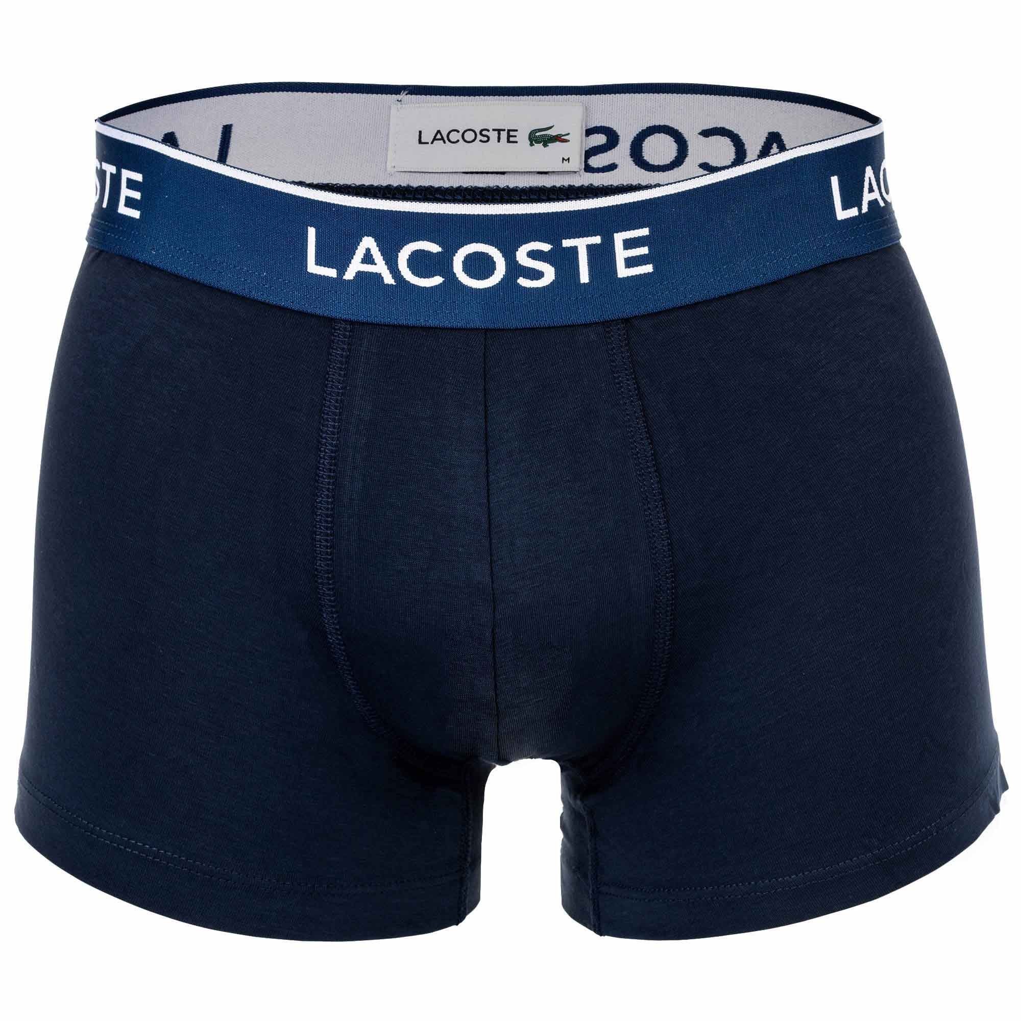 Lacoste 3-er Set Trunks Dunkelblau mit verschiedenfarbigem Webbund günstig online kaufen
