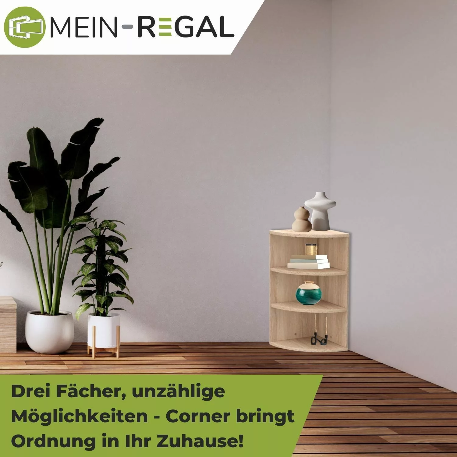Mein-Regal Standregal CORNER 60, Natur Eckregal günstig online kaufen