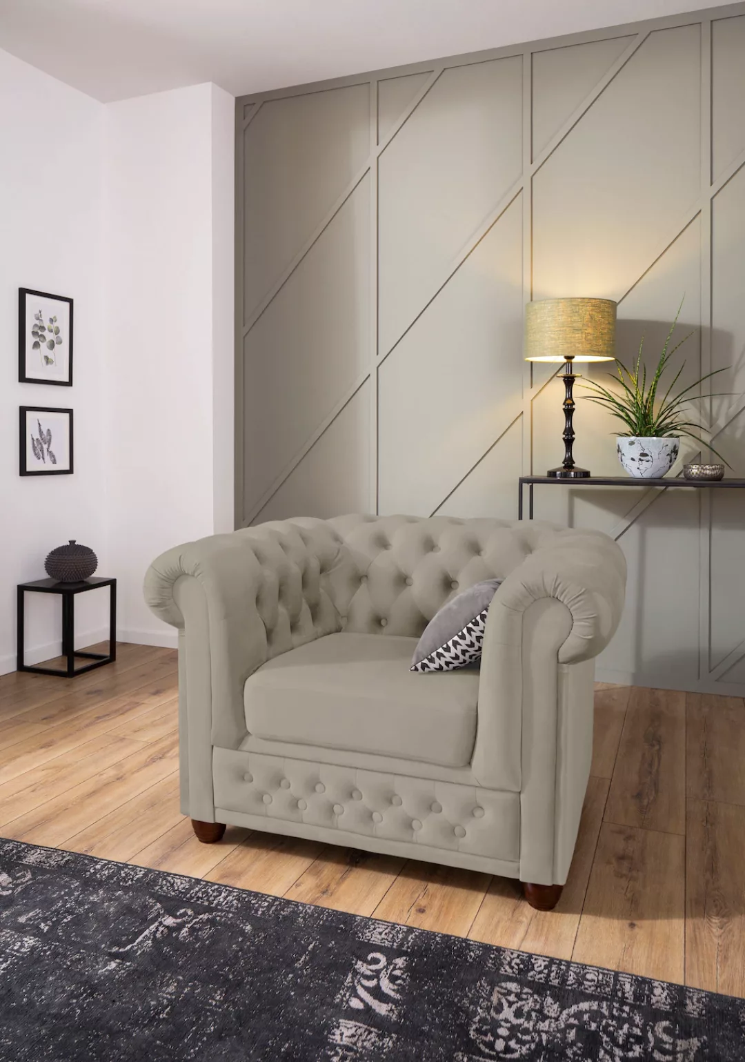 Home affaire Chesterfield-Sessel "New Castle Sessel", hochwertige Knopfheft günstig online kaufen