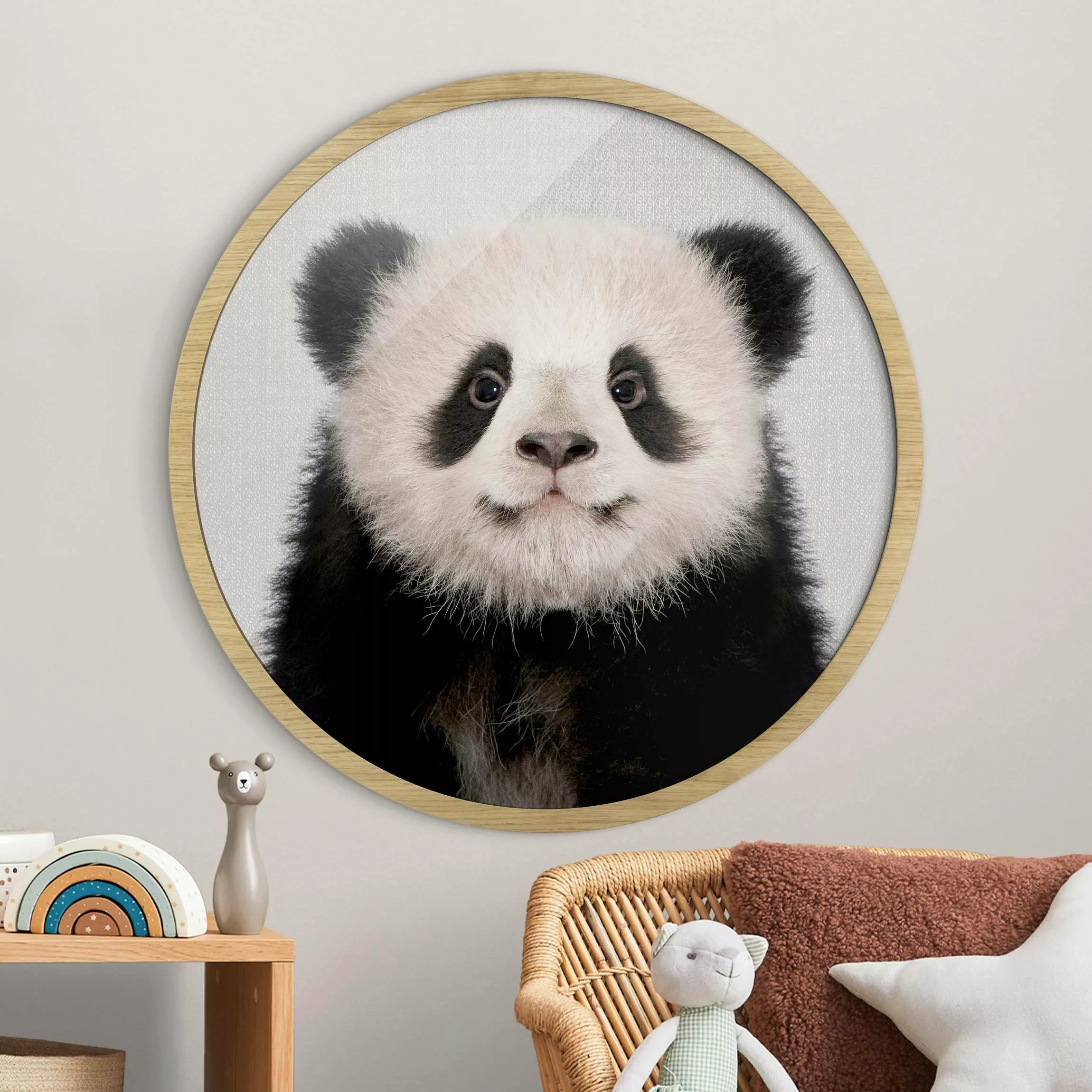 Rundes Gerahmtes Bild Baby Panda Prian günstig online kaufen