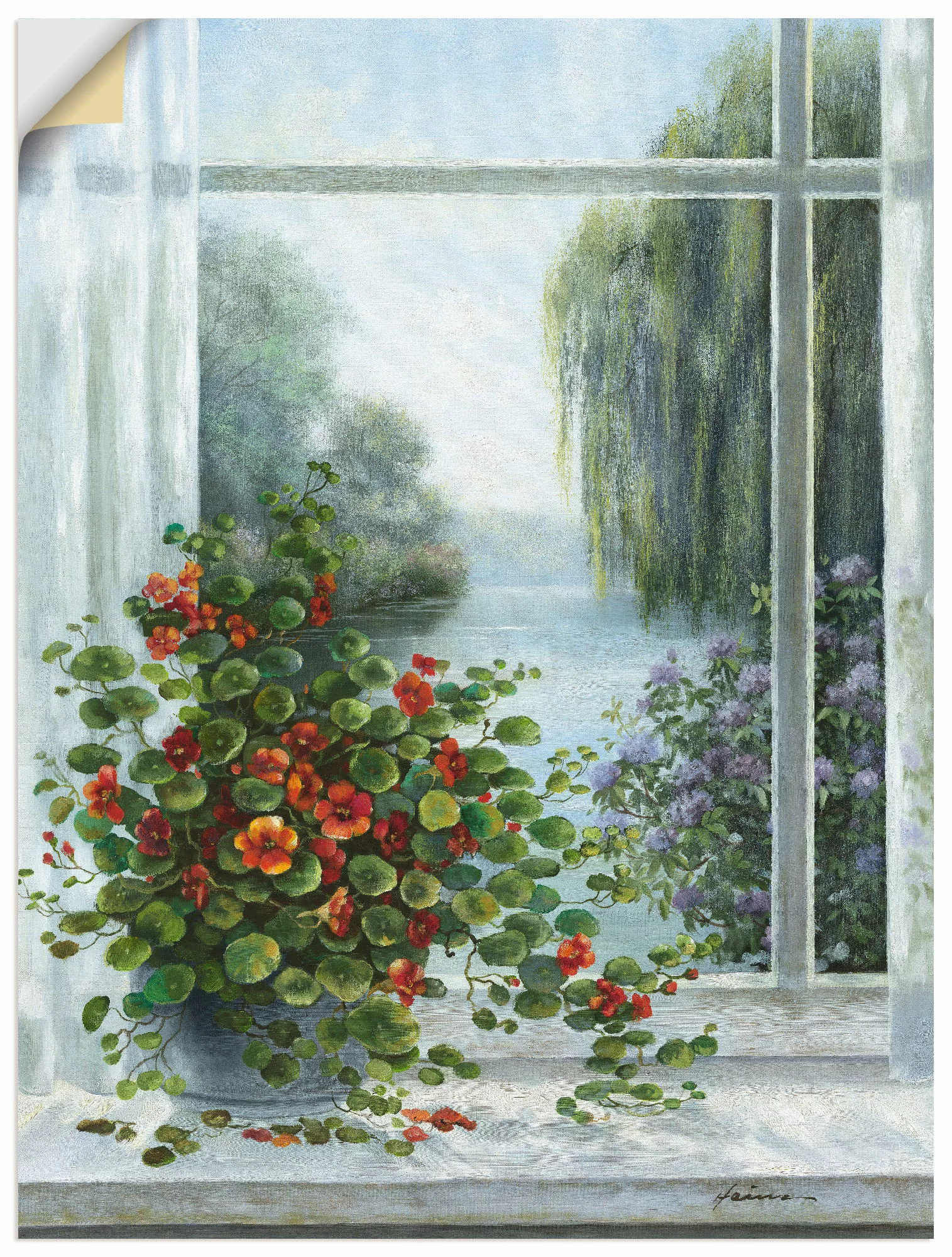 Artland Wandbild "Kapuzinerkresse am Fenster", Arrangements, (1 St.), als L günstig online kaufen