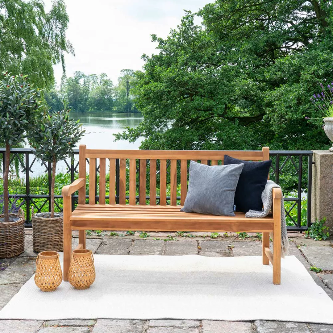 Gartenbank aus Teak Massivholz drei Sitzplätzen günstig online kaufen