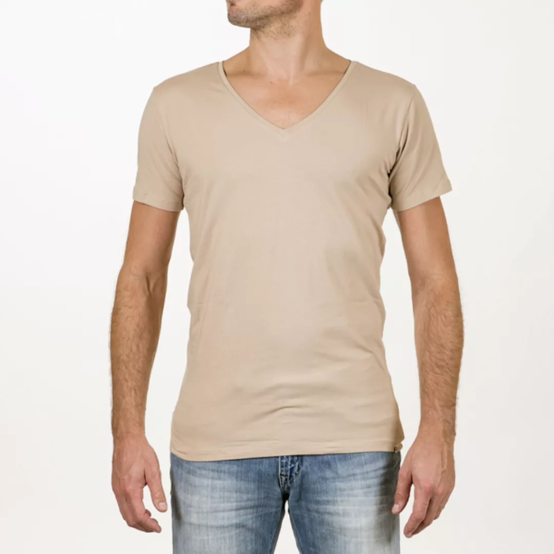 Nachhaltige T-shirt 2-pack / Herren / Tief V-neck / Unsichtbar günstig online kaufen