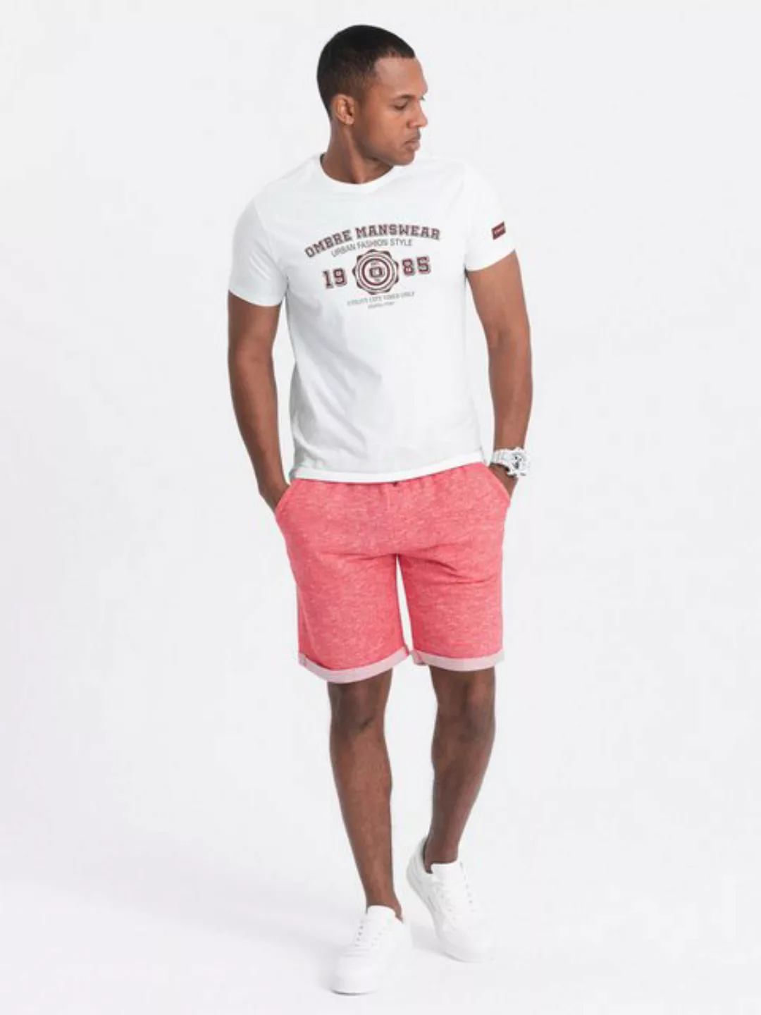 OMBRE Sweatshorts Herren-Sweatshorts aus Melange-Stoff LOOSE FIT günstig online kaufen